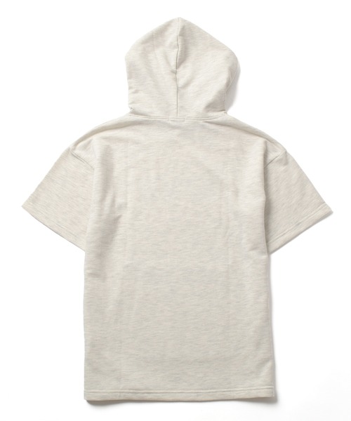 GLAZOS（グラソス）の「ミニ裏毛・カレッジプリント5分袖ビッグパーカー【セットアップ対応】（パーカー・キッズ・ネイビー/オートミール・170cm/140cm/160cm/150cm）」の16枚目の写真