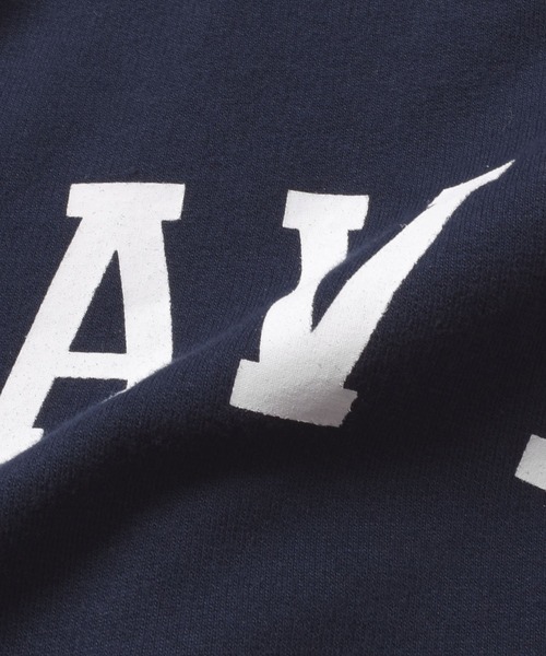 GLAZOS（グラソス）の「ミニ裏毛・カレッジプリント5分袖ビッグパーカー【セットアップ対応】（パーカー・キッズ・ネイビー/オートミール・170cm/140cm/160cm/150cm）」の10枚目の写真