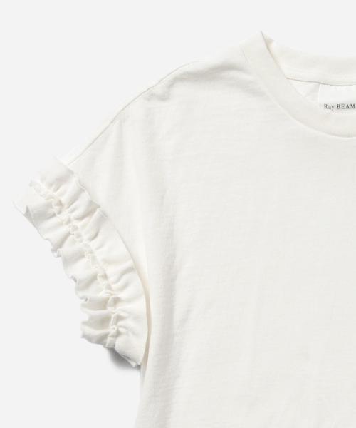 Ray BEAMS(レイビームス)の「Ray BEAMS / ギャザー フリルスリーブ プルオーバー(Tシャツ/カットソー・レディース・オフホワイト/オリーブ/ネイビー・ONE SIZE)」の9枚目の写真