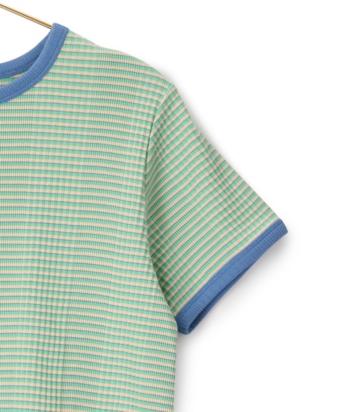 ROPE' PICNIC(ロペピクニック)の「リンクコーデ/マルチボーダーリンガーTシャツ(Tシャツ/カットソー・レディース・ブルー/ラベンダー/ライトグリーン・38)」の12枚目の写真