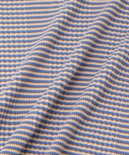 ROPE' PICNIC(ロペピクニック)の「リンクコーデ/マルチボーダーリンガーTシャツ(Tシャツ/カットソー・レディース・ブルー/ラベンダー/ライトグリーン・38)」の10枚目の写真