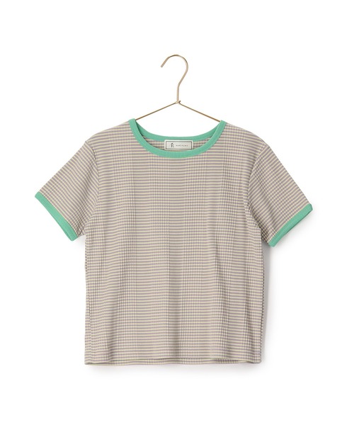 ROPE' PICNIC(ロペピクニック)の「リンクコーデ/マルチボーダーリンガーTシャツ(Tシャツ/カットソー・レディース・ブルー/ラベンダー/ライトグリーン・38)」の6枚目の写真