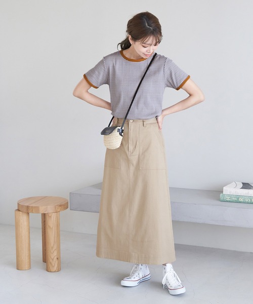 ROPE' PICNIC(ロペピクニック)の「リンクコーデ/マルチボーダーリンガーTシャツ(Tシャツ/カットソー・レディース・ブルー/ラベンダー/ライトグリーン・38)」の17枚目の写真