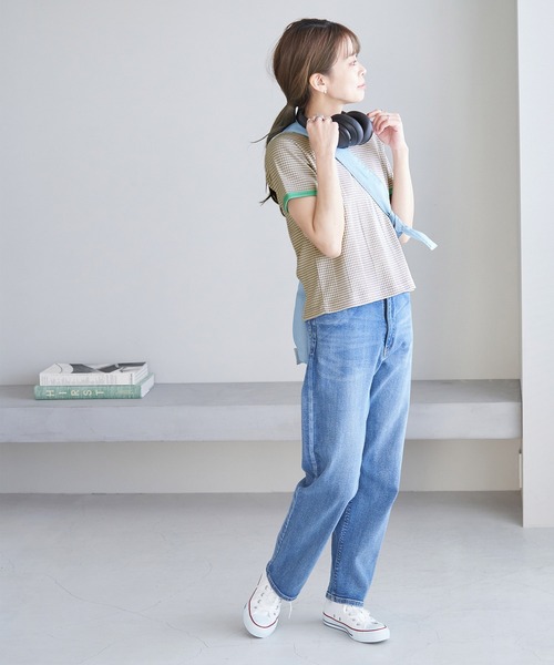 ROPE' PICNIC(ロペピクニック)の「リンクコーデ/マルチボーダーリンガーTシャツ(Tシャツ/カットソー・レディース・ブルー/ラベンダー/ライトグリーン・38)」の20枚目の写真