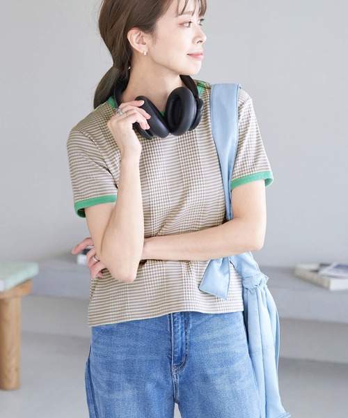 ROPE' PICNIC(ロペピクニック)の「リンクコーデ/マルチボーダーリンガーTシャツ(Tシャツ/カットソー・レディース・ブルー/ラベンダー/ライトグリーン・38)」の22枚目の写真