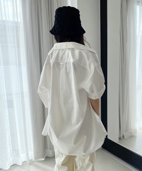 LIMMSE(リムズ)の「【LIMMSE】ワンポイント胸刺繍シャツ(シャツ/ブラウス・メンズ・ピンク/サックスブルー/オフホワイト/ブラック・FREE)」の16枚目の写真