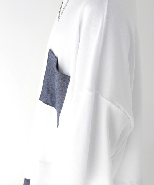 minsobi(ミンソビ)の「半袖デニムレイヤード風トップス(Tシャツ/カットソー・メンズ・ホワイト/ブラック・FREE)」の18枚目の写真