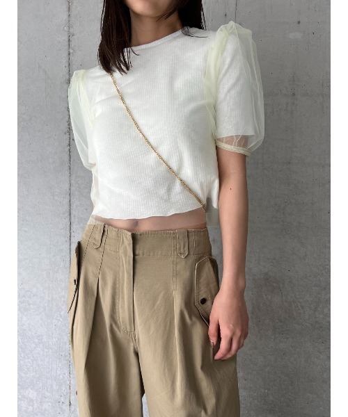 MOUSSY（マウジー）の「TULLE LAYERED TOP / チュールレイヤード