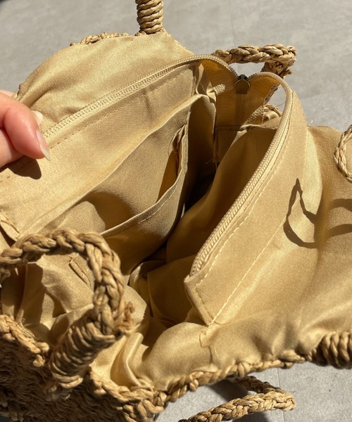 CIAOPANIC（チャオパニック）の「2WAYサークルかごバック（かごバッグ・レディース・ベージュ・FREE）」の7枚目の写真