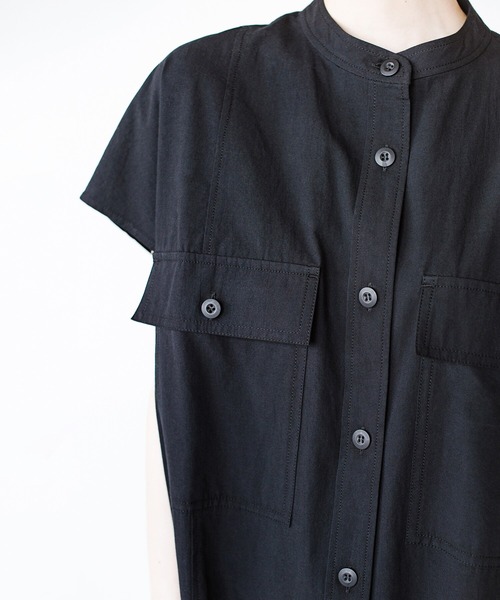 haco!(ハコ)の「ポケットには夢と希望とハートが詰まっている!シャツワンピース haco! FACTORY with ah(attach heart)!(シャツワンピース・レディース・カーキ/ブラック・1/2)」の7枚目の写真