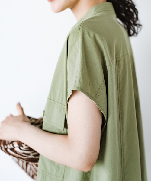 haco!(ハコ)の「ポケットには夢と希望とハートが詰まっている!シャツワンピース haco! FACTORY with ah(attach heart)!(シャツワンピース・レディース・カーキ/ブラック・1/2)」の11枚目の写真