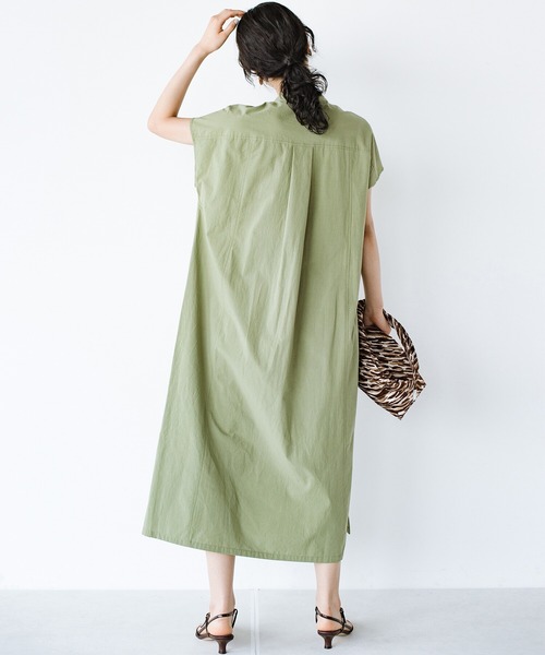 haco!(ハコ)の「ポケットには夢と希望とハートが詰まっている!シャツワンピース haco! FACTORY with ah(attach heart)!(シャツワンピース・レディース・カーキ/ブラック・1/2)」の9枚目の写真