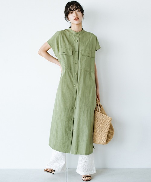 haco!(ハコ)の「ポケットには夢と希望とハートが詰まっている!シャツワンピース haco! FACTORY with ah(attach heart)!(シャツワンピース・レディース・カーキ/ブラック・1/2)」の19枚目の写真