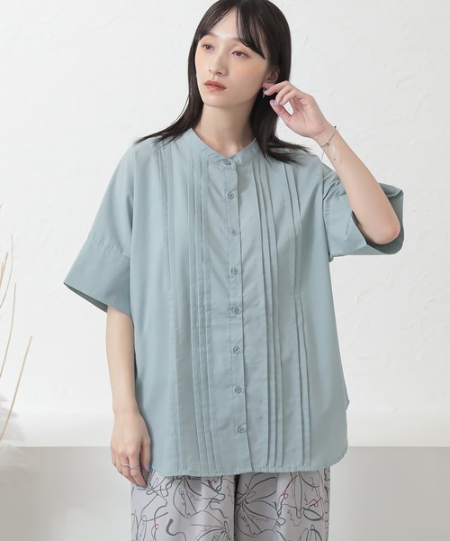 n'OrLABEL（ノアールレーベル）の「『ピンタックバンドカラーブラウス』（シャツ/ブラウス・レディース・ベージュ/ミント/オフホワイト/ブラック・FREE）」の14枚目の写真