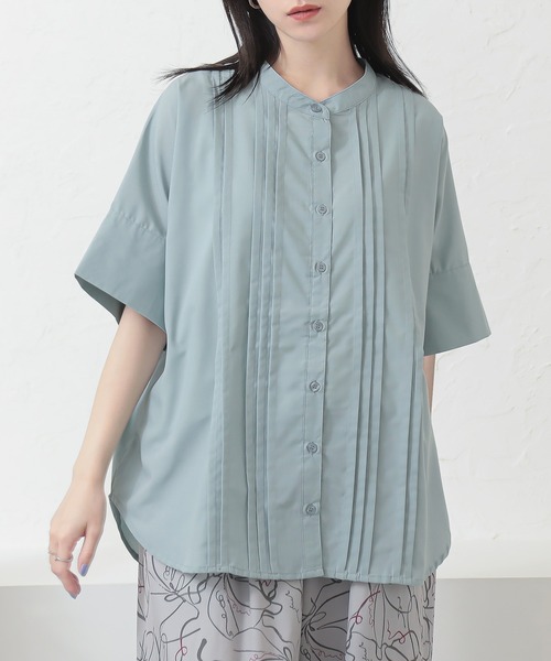 n'OrLABEL（ノアールレーベル）の「『ピンタックバンドカラーブラウス』（シャツ/ブラウス・レディース・ベージュ/ミント/オフホワイト/ブラック・FREE）」の13枚目の写真