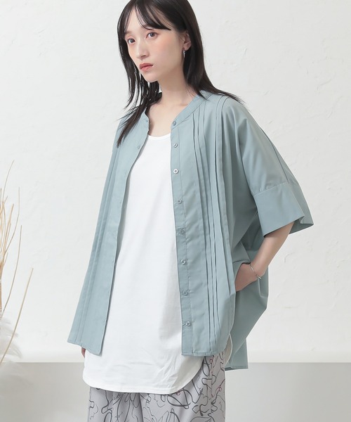 n'OrLABEL（ノアールレーベル）の「『ピンタックバンドカラーブラウス』（シャツ/ブラウス・レディース・ベージュ/ミント/オフホワイト/ブラック・FREE）」の16枚目の写真