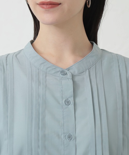 n'OrLABEL（ノアールレーベル）の「『ピンタックバンドカラーブラウス』（シャツ/ブラウス・レディース・ベージュ/ミント/オフホワイト/ブラック・FREE）」の18枚目の写真