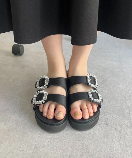 prose verse（プロズヴェール）の「厚底ビジューサンダル（サンダル・レディース・ブラック/グレー/ブルー/シルバー/ブラック系その他・SMALL/MEDIUM/LARGE）」の10枚目の写真