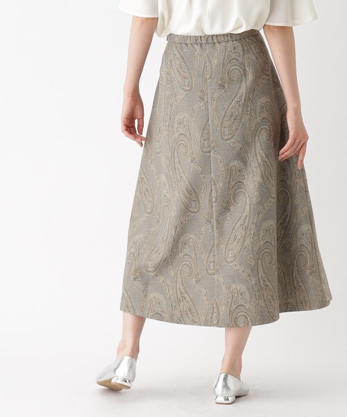 OPAQUE.CLIP(オペークドットクリップ)の「◆ペイズリーフレアスカート【洗濯機洗い可】(スカート・レディース・ベージュ系/カーキ系・42/38/40)」の7枚目の写真