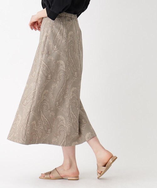OPAQUE.CLIP(オペークドットクリップ)の「◆ペイズリーフレアスカート【洗濯機洗い可】(スカート・レディース・ベージュ系/カーキ系・42/38/40)」の12枚目の写真