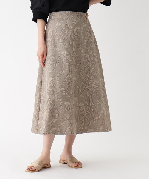 OPAQUE.CLIP(オペークドットクリップ)の「◆ペイズリーフレアスカート【洗濯機洗い可】(スカート・レディース・ベージュ系/カーキ系・42/38/40)」の22枚目の写真