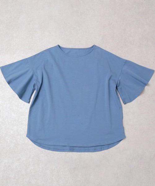 Rejoule(リジュール)の「フレアスリーブトップス Tシャツ(Tシャツ/カットソー・レディース・オフホワイト/モカ/グリーン系その他/ブルー系その他/ブラック・FREE)」の16枚目の写真