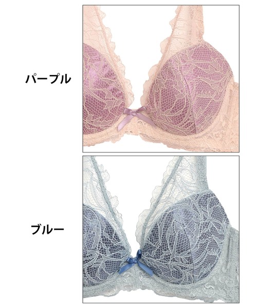 オールレース ボタニカルフラワー 育乳脇高 ブラジャー& サイド