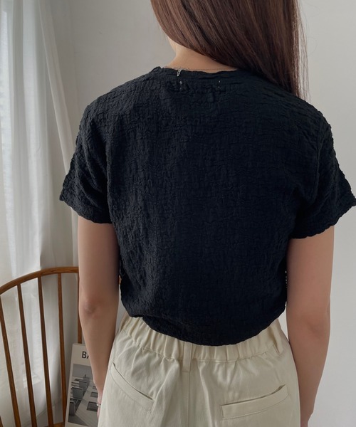 Miscere(ミスケーレ)の「◇ ポコポコクルーネックトップス GLAPA-041(Tシャツ/カットソー・レディース・グリーン/ホワイト/ブラック・FREE)」の19枚目の写真