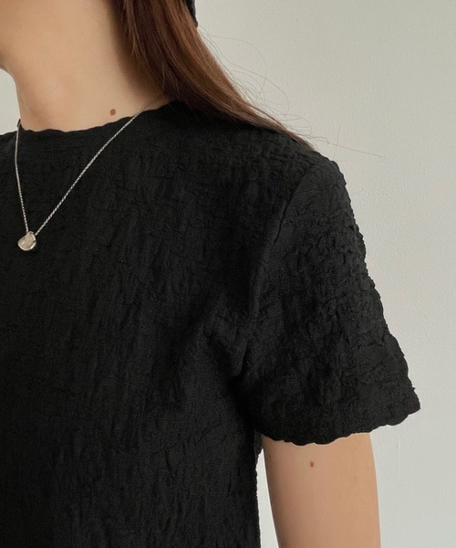 Miscere(ミスケーレ)の「◇ ポコポコクルーネックトップス GLAPA-041(Tシャツ/カットソー・レディース・グリーン/ホワイト/ブラック・FREE)」の5枚目の写真