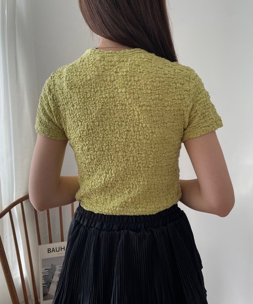 Miscere(ミスケーレ)の「◇ ポコポコクルーネックトップス GLAPA-041(Tシャツ/カットソー・レディース・グリーン/ホワイト/ブラック・FREE)」の20枚目の写真