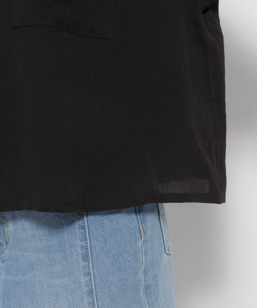 LEPSIM（レプシィム）の「リネンライクドライシャツ　177197（シャツ/ブラウス・レディース・オレンジ系その他/ブラック/ライトベージュ/カーキ・FREE）」の21枚目の写真