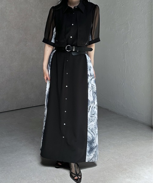 HARE(ハレ)の「シアーガラキリカエワンピース(HARE)(ワンピース・レディース・オレンジ/ブルー/グレー/ブルー系その他/パープル/グリーン/ボルドー/グレー系その他/ブルー系その他2・FREE)」の12枚目の写真