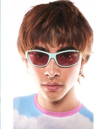 Basic Pleasure Mode | 【Basic Pleasure Mode/ ベーシックプレジャーモード 】WRAP SUNGLASSES WITH BERRY PINK LENS/ ラップ サングラス ウィズベリー ピンクレンズ サングラス(サングラス)