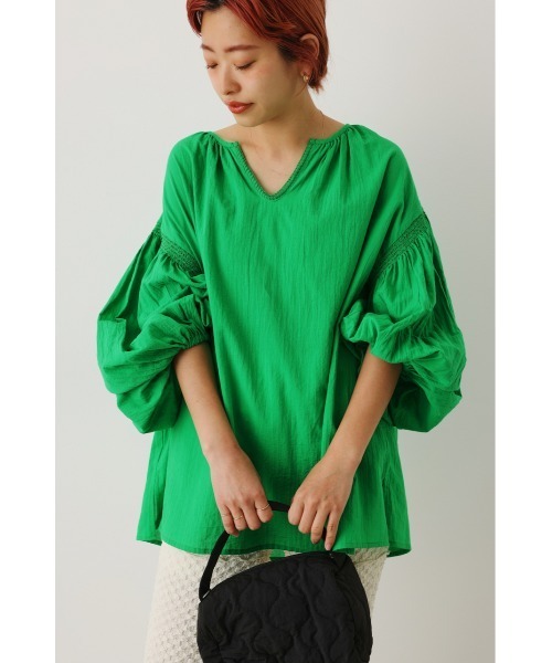 RODEO CROWNS WIDE BOWL（ロデオクラウンズワイドボウル）の「パフスリーブカフタンブラウス（シャツ/ブラウス・レディース・オフホワイト/グリーン/ブラック・FREE）」の12枚目の写真