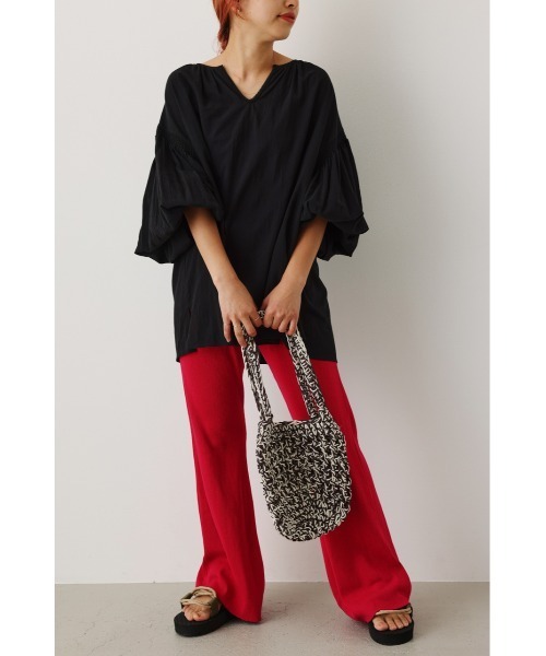 RODEO CROWNS WIDE BOWL（ロデオクラウンズワイドボウル）の「パフスリーブカフタンブラウス（シャツ/ブラウス・レディース・オフホワイト/グリーン/ブラック・FREE）」の6枚目の写真