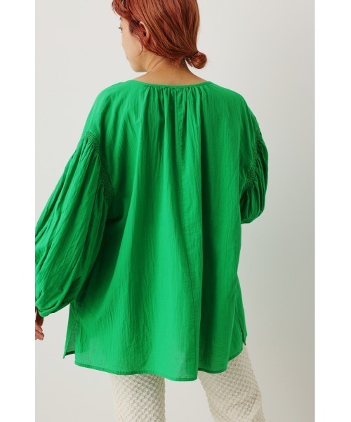 RODEO CROWNS WIDE BOWL（ロデオクラウンズワイドボウル）の「パフスリーブカフタンブラウス（シャツ/ブラウス・レディース・オフホワイト/グリーン/ブラック・FREE）」の15枚目の写真