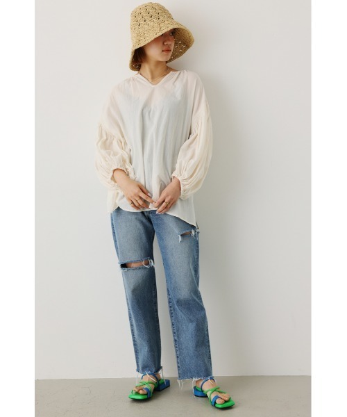 RODEO CROWNS WIDE BOWL（ロデオクラウンズワイドボウル）の「パフスリーブカフタンブラウス（シャツ/ブラウス・レディース・オフホワイト/グリーン/ブラック・FREE）」の22枚目の写真