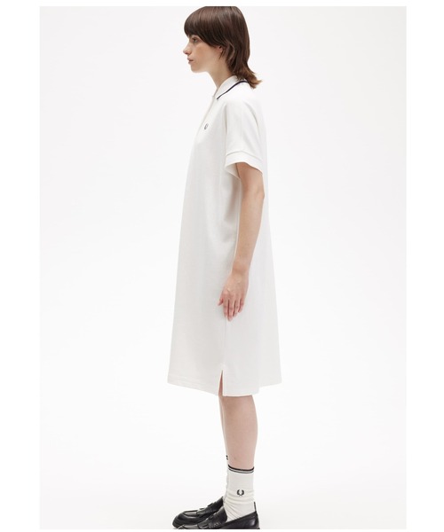 FRED PERRY（フレッドペリー）の「Tipped Pique Dress（ワンピース・レディース・ホワイト/ネイビー・10）」の6枚目の写真