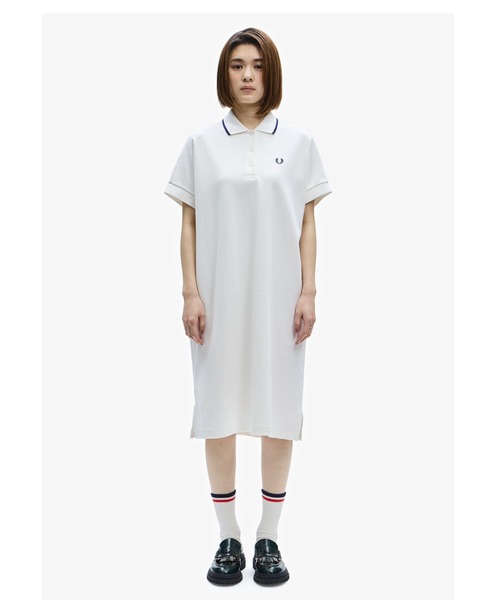 FRED PERRY（フレッドペリー）の「Tipped Pique Dress（ワンピース・レディース・ホワイト/ネイビー・10）」の18枚目の写真