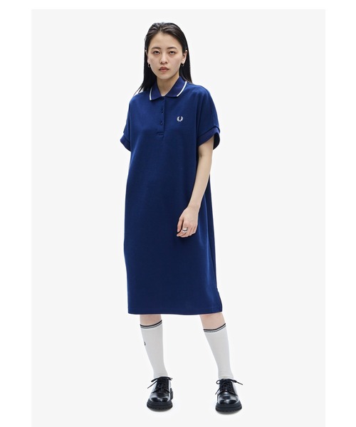 FRED PERRY（フレッドペリー）の「Tipped Pique Dress（ワンピース・レディース・ホワイト/ネイビー・10）」の5枚目の写真