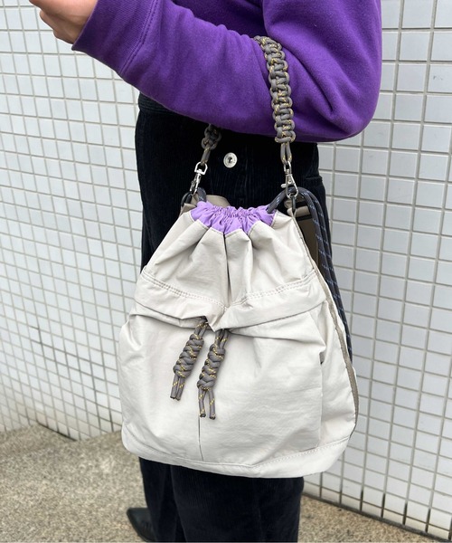 CONTROL FREAK（コントロールフリーク）の「CONTROL FREAK / CTFK（コントロールフリーク）撥水ナイロン2WAYミニバッグ（ショルダーバッグ・レディース・サンドグレー/グリーン/ブラック/アイボリー/ブルー/ベージュ/オリーブ/オレンジ/モスグリーン/グレー/マスタード・FREE）」の19枚目の写真