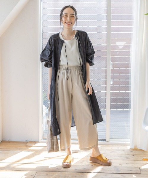 studio CLIP（スタディオクリップ）の「【撥水/接触冷感/速乾】夏のお手入れらくらくワイドパンツ（その他パンツ・レディース・ブラック/カーキ/ベージュ/その他1/その他2・MEDIUM/LARGE/XX-LARGE/X-LARGE/XXX-LARGE）」の12枚目の写真