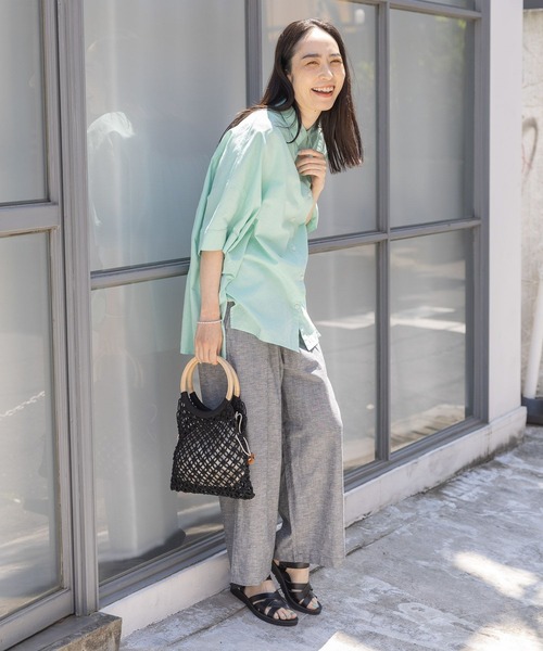 studio CLIP（スタディオクリップ）の「【撥水/接触冷感/速乾】夏のお手入れらくらくワイドパンツ（その他パンツ・レディース・ブラック/カーキ/ベージュ/その他1/その他2・MEDIUM/LARGE/XX-LARGE/X-LARGE/XXX-LARGE）」の18枚目の写真