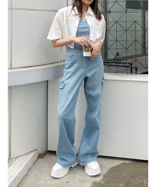 EVRIS（エヴリス）の「ベアデニムオールインワン（つなぎ/オールインワン・レディース・ライトブルー/インディゴブルー・SMALL/MEDIUM）」の21枚目の写真