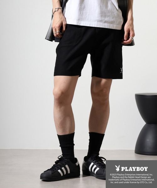 PLAYBOY(プレイボーイ)の「PLAYBOY スーパーストレッチ ハーフパンツ(その他パンツ・メンズ・チャコール/ブラック・M/L/XL)」の5枚目の写真