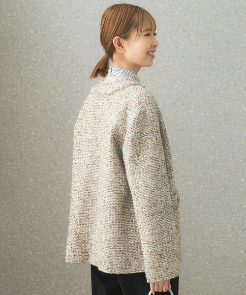 URBAN RESEARCH ROSSO ツイード ノーカラー ジャケット URBAN RESEARCH ROSSO WOMEN（アーバンリサーチ ロッソ）の