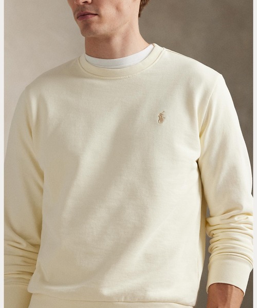 ポロラルフローレン　ホワイトスウェット　バック刺繍 ホームクリーニング済 ループバック テリー スウェットシャツ（スウェット）｜POLO RALPH