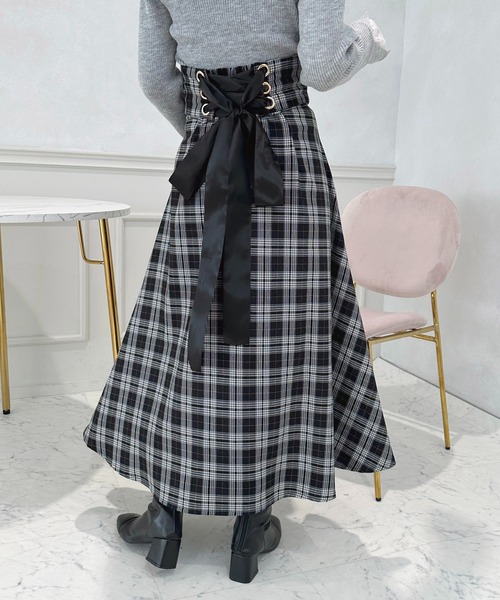 apres jour（アプレジュール）の「アソートバックレースアップスカート【ZOZOTOWN限定アイテム】（スカート・レディース・ピンク/アイボリー/ブラック/ブラウン系その他/ブラック系その他/ダークブラウン・フリー/X-LARGE）」の15枚目の写真