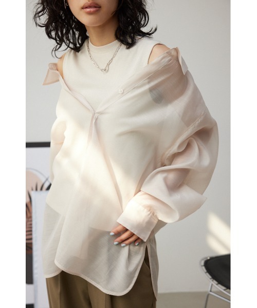 moussy　シアー　シャツ ドローストリング付き moussy シアー シャツ ドローストリング付き MOUSSY | LACY TAPE