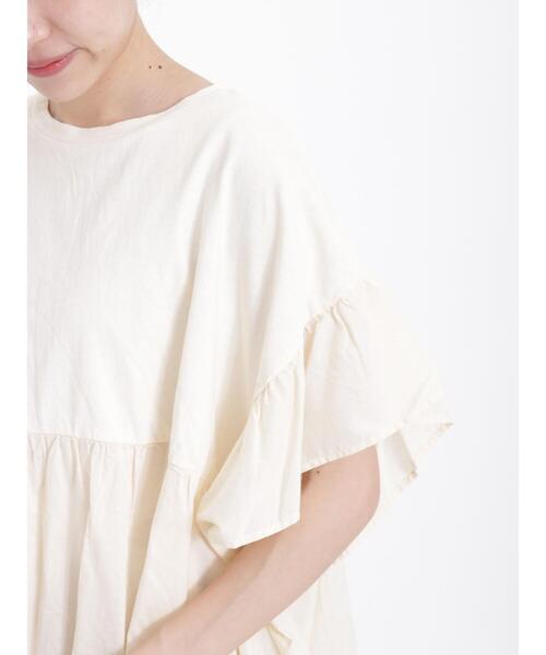 Samansa Mos2（サマンサ モスモス）の「袖フリルドッキングチュニック（チュニック・レディース・パープル/チャコールグレー/キナリ/マスタード・F）」の20枚目の写真